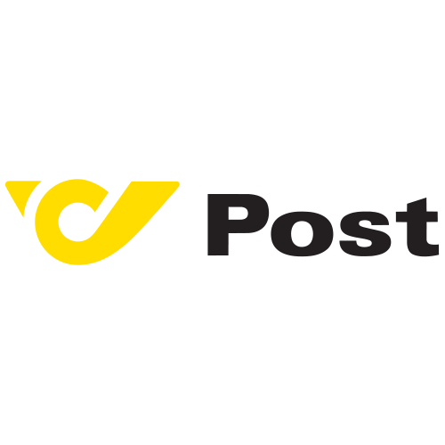 Post Logo mit gelbem Icon und schwarzer Schrift